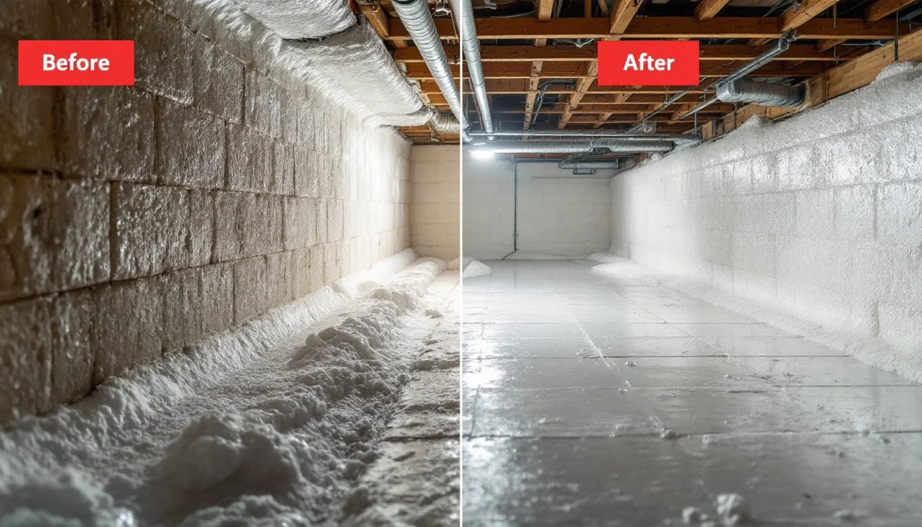 Crawl space encapsulation with spray foam in Morton IL