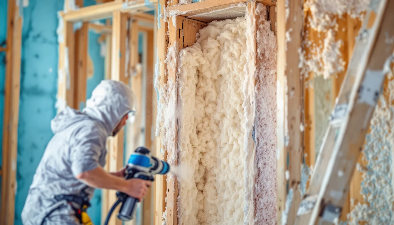 Wall cavity spray foam insulation in Dunlap IL
